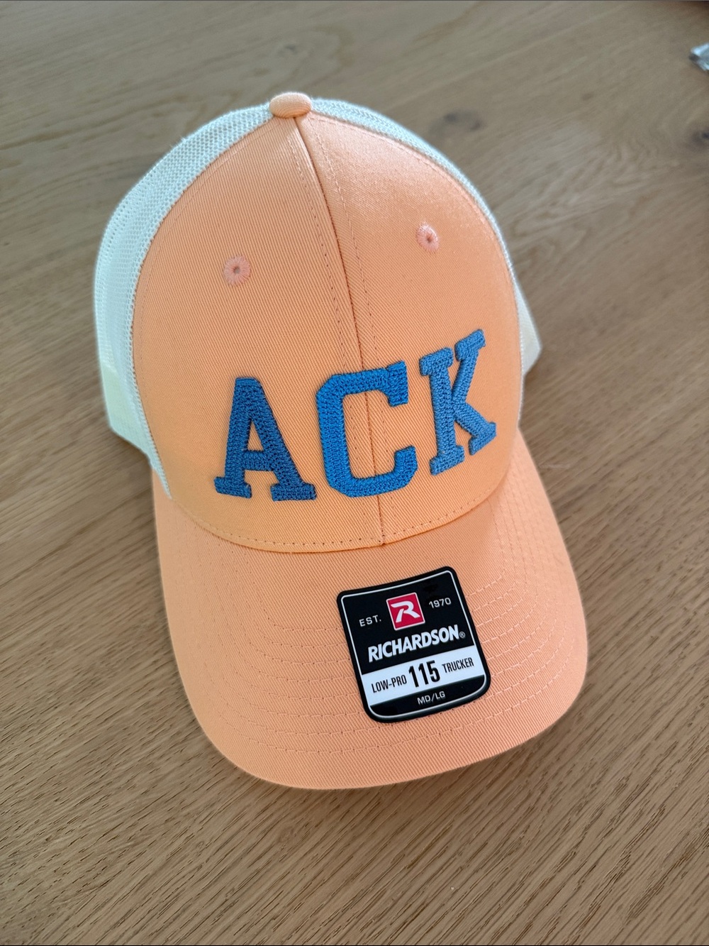 NWT! Nantucket ACK Peach/Blue Hat w/ White Mesh Back OS $35